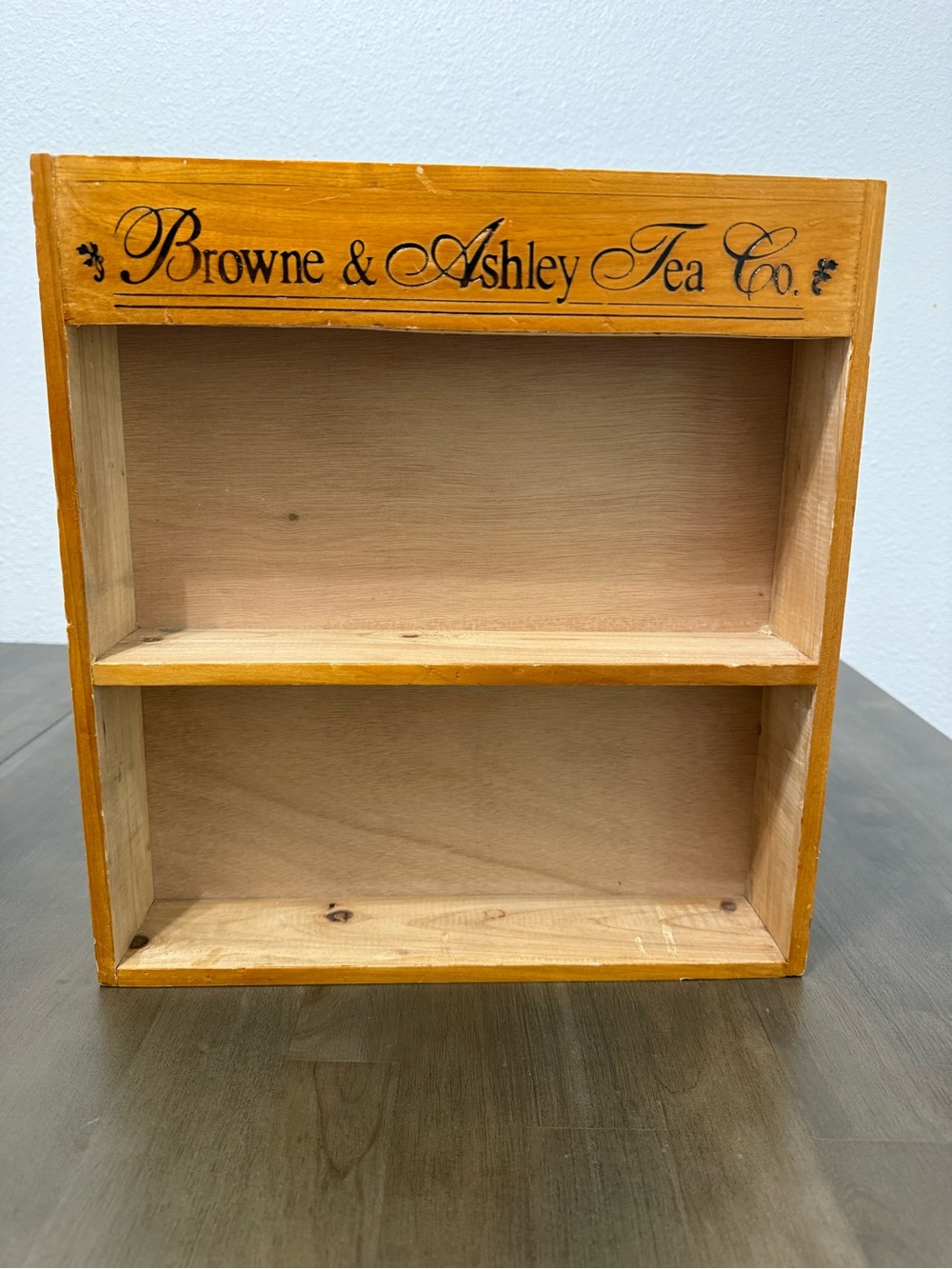 Vintage Browne & Ashley Tea Co.  Wooden Wall Shelf